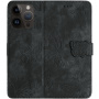 Husă tip carte cu model cu fluturi pentru iPhone 14 Pro Max - gri închis