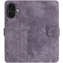 Husă tip carte cu model de fluturi pentru iPhone 17 - violet