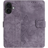 Husă tip carte cu model de fluturi pentru iPhone 17 - violet