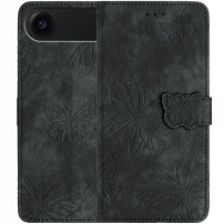 Husă tip carte cu model de fluturi pentru iPhone Air - gri închis