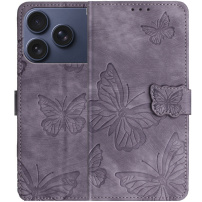 Husă tip carte cu model cu fluturi pentru iPhone 17 Pro Max - violet