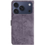 Husă tip carte cu model cu fluturi pentru iPhone 17 Pro Max - violet