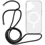 Husă transparentă cu șnur și MagSafe pentru iPhone 17 - negru