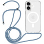 Husă transparentă cu șnur și MagSafe pentru iPhone 17 - albastru