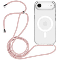 Husă transparentă cu șnur și MagSafe pentru iPhone Air - roz