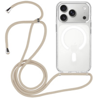 Husă transparentă cu șnur și MagSafe pentru iPhone 17 Pro - bej