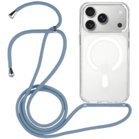 Husă transparentă cu șnur și MagSafe pentru iPhone 17 Pro - albastru