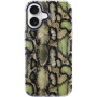 Husă transparentă cu sclipici, model piele de șarpe și MagSafe pentru iPhone 17 - verde