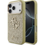 Guess Fixed Glitter 4G Metal Frame husă strălucitoare pentru iPhone 17 Pro - auriu
