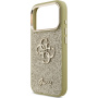 Guess Fixed Glitter 4G Metal Frame husă strălucitoare pentru iPhone 17 Pro - auriu