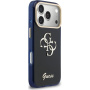 Guess IML 4G Script Metal Logo husă pentru iPhone 17 Pro - albastru închis