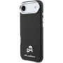Karl Lagerfeld Karl and Choupette Heads Pins husă din piele PU cu MagSafe pentru iPhone Air - negru