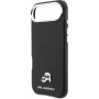 Karl Lagerfeld Karl and Choupette Heads Pins husă din piele PU cu MagSafe pentru iPhone Air - negru