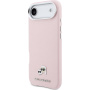 Karl Lagerfeld Karl and Choupette Heads Pins husă din piele PU cu MagSafe pentru iPhone Air - roz