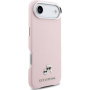 Karl Lagerfeld Karl and Choupette Heads Pins husă din piele PU cu MagSafe pentru iPhone Air - roz