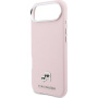 Karl Lagerfeld Karl and Choupette Heads Pins husă din piele PU cu MagSafe pentru iPhone Air - roz
