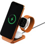 ENERGEA MagTrio 2 3în1 suport magnetic wireless pliabil pentru iPhone / Apple Watch / AirPods - 25W - portocaliu