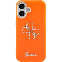 Husă Guess IML 4G Script Metal Logo pentru iPhone 17 - portocaliu