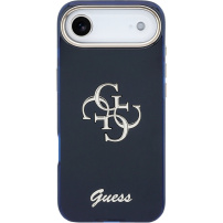 Guess IML 4G Script Metal Logo husă pentru iPhone Air - albastru închis