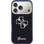 Guess IML 4G Script Metal Logo husă pentru iPhone 17 Pro - albastru închis