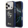 Guess IML 4G Script Metal Logo husă pentru iPhone 17 Pro - albastru închis
