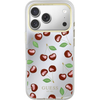Guess Mirror Glitter Cherry husă oglindă cu MagSafe pentru iPhone 17 Pro - cireșe