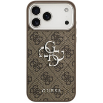 Husă Guess 4G Silver Metal Logo pentru iPhone 17 Pro Max - maro