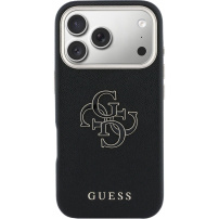 Husă Guess Resin Logo pentru iPhone 17 Pro - negru