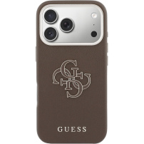 Husă Guess Resin Logo pentru iPhone 17 Pro - maro