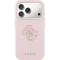 Husă Guess Resin Logo pentru iPhone 17 Pro - roz