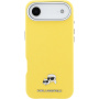 Karl Lagerfeld Karl and Choupette Heads Pins husă din piele PU cu MagSafe pentru iPhone Air - galben