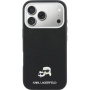 Karl Lagerfeld Karl and Choupette Heads Pins husă din piele PU cu MagSafe pentru iPhone 17 Pro Max - negru