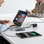 USAMS CC334 GaN reducție universală de călătorie cu porturi 3x USB-C / USB-A și ștechere retractabile - 100 - negru