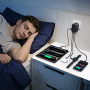 USAMS CC334 GaN reducție universală de călătorie cu porturi 3x USB-C / USB-A și ștechere retractabile - 100 - negru