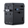 USAMS CC334 GaN reducție universală de călătorie cu porturi 3x USB-C / USB-A și ștechere retractabile - 100 - negru