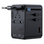 USAMS CC334 GaN reducție universală de călătorie cu porturi 3x USB-C / USB-A și ștechere retractabile - 100 - negru