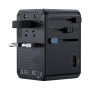 USAMS CC334 GaN reducție universală de călătorie cu porturi 3x USB-C / USB-A și ștechere retractabile - 100 - negru