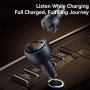 USAMS CC328 Bluetooth FM transmitter auto cu porturi USB-C / USB-A - 30W - gri închis