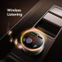 USAMS CC328 Bluetooth FM transmitter auto cu porturi USB-C / USB-A - 30W - gri închis