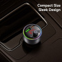 USAMS CC328 Bluetooth FM transmitter auto cu porturi USB-C / USB-A - 30W - gri închis