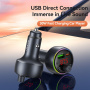 USAMS CC328 Bluetooth FM transmitter auto cu porturi USB-C / USB-A - 30W - gri închis