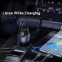 USAMS CC328 Bluetooth FM transmitter auto cu porturi USB-C / USB-A - 30W - gri închis