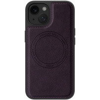 Husă de protecție din piele PU cu MagSafe pentru iPhone 14 Plus - violet închis