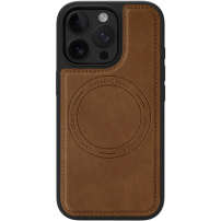 Husă de protecție din piele PU cu MagSafe pentru iPhone 14 Pro - maro