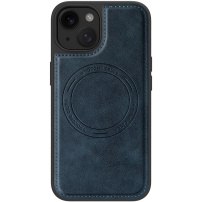 Husă de protecție din piele PU cu MagSafe pentru iPhone 15 - albastru închis
