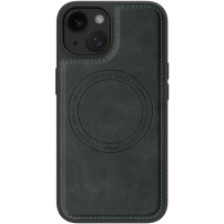 Husă de protecție din piele PU cu MagSafe pentru iPhone 15 - gri închis