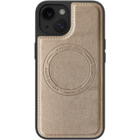 Husă de protecție din piele PU cu MagSafe pentru iPhone 15 - auriu