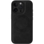 Husă de protecție din piele PU cu MagSafe pentru iPhone 15 Pro Max - negru