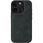 Husă de protecție din piele PU cu MagSafe pentru iPhone 15 Pro Max - gri închis