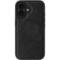 Husă de protecție din piele PU cu MagSafe pentru iPhone 16 - negru